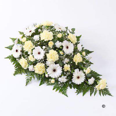 Carnation and Germini Teardrop Spray - Yellow and White Extra Large